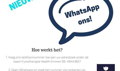 Nieuw! Whatsapp ons!